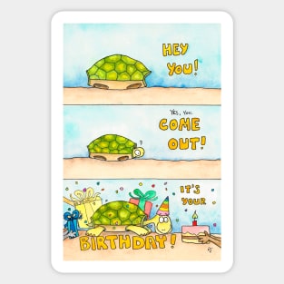 Tortoise Birthday Sticker